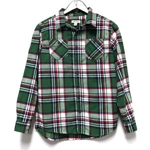 [Cherokee] Green Plaid Flannel Long Sleeve